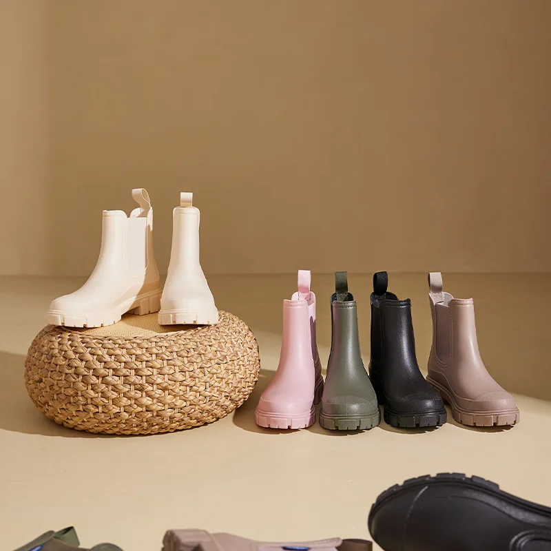 Bottes de pluie imperméables courtes pour femmes, mode polyvalente, bottes de pluie antidérapantes pour l'extérieur