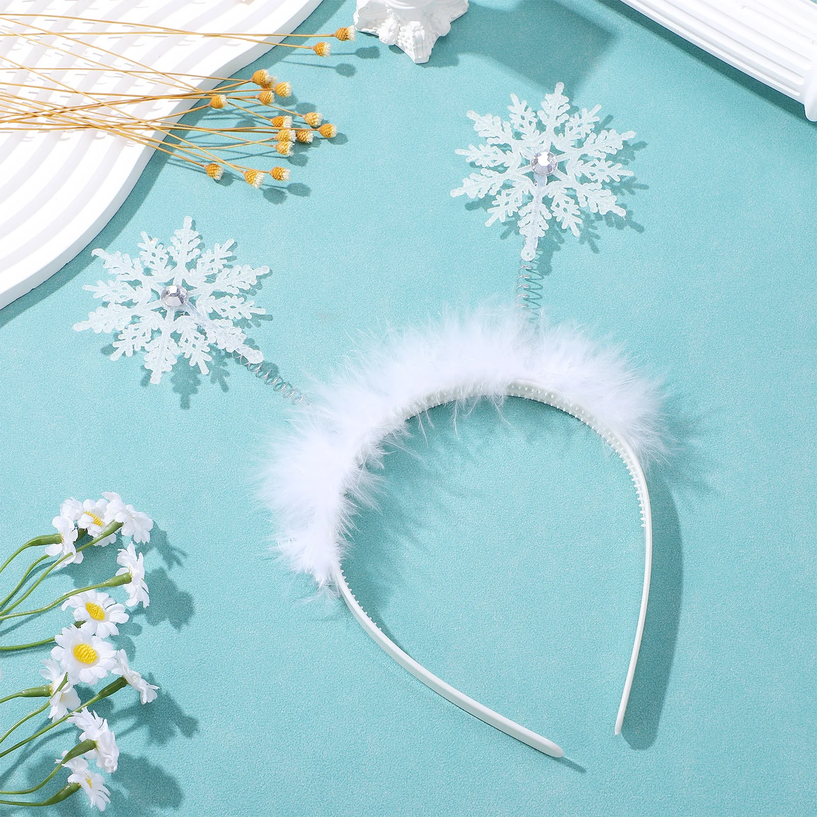 

6 Pcs Xmas Snowflake Hair Hoop Headbands Headdress Headwear Party Festival