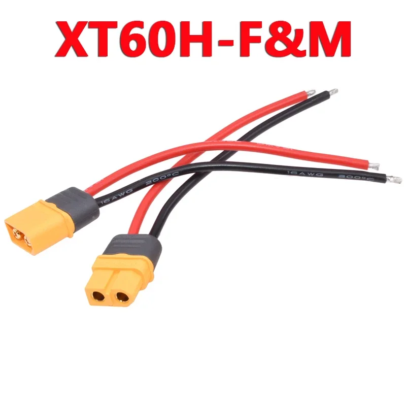 Amass XT60H Cable Connector Male Female Plug 10cm 20cm 30cm 40cm 50cm 14AWG 12AWG Silicon Wire for RC Lipo Battery FPV Drone