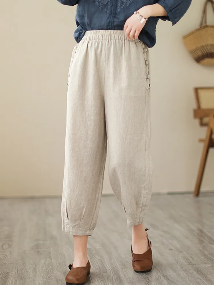 Women Casual Harem Pants New Arrival 2023 Autumn Vintage Style Solid Color Loose All-match Female Ankle-length Pants B2926