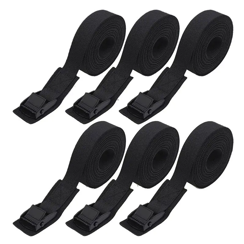 ABFA 6.6Ft Lashing Straps with Adjustable Cam Buckles Tie Down Cinch Straps Up to 550Lbs for Packing,Cargo,Luggage 6 Pack