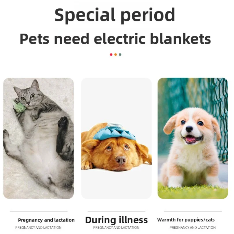 وسادة تدفئة للحيوانات الأليفة، بطانية كهربائية لتدفئة درجة حرارة ثابتة للقطط، مرتبة كهربائية مقاومة للماء، مقاس 45 × 70 سم