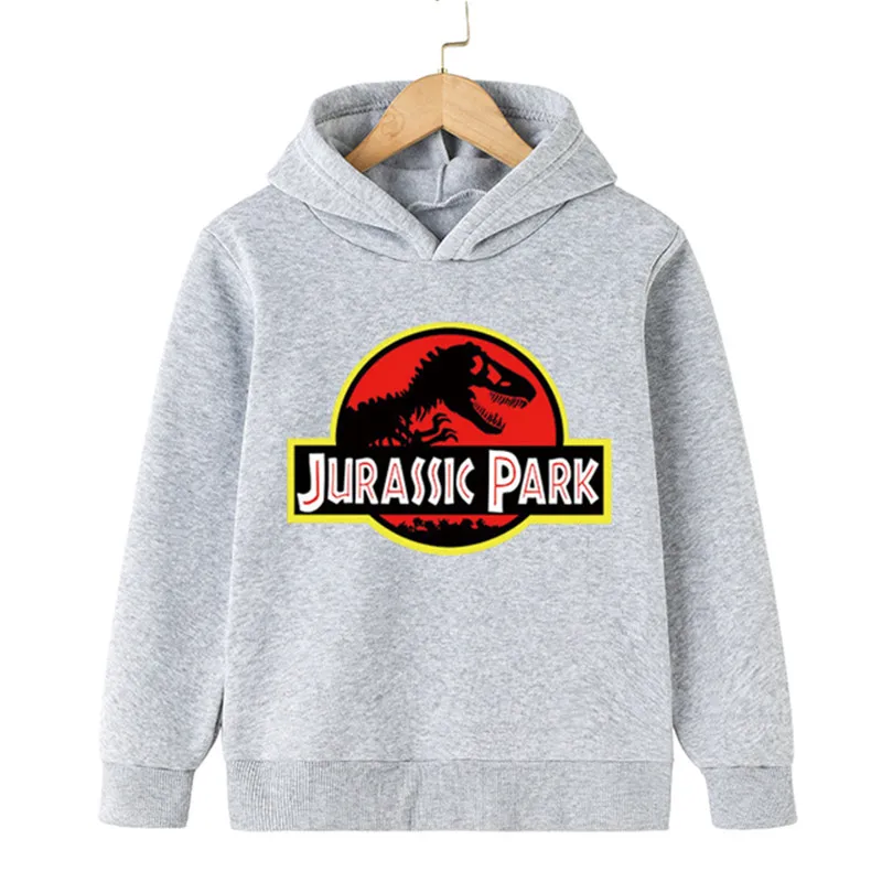 

Boys Girls Jurassic World Dominion Spring Autumn Hooded Tops Kids Cartoons Fashion Long Sleeves Sweatshirts Casual Hooding Tops