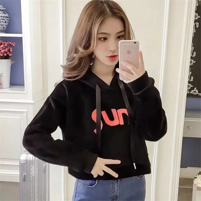 Faux Silver Fox Velvet Hooded Sweatshirt Women\'s Thickened Double Sided Velvet Top Letter Autumn Winter New Girls Loose Coat