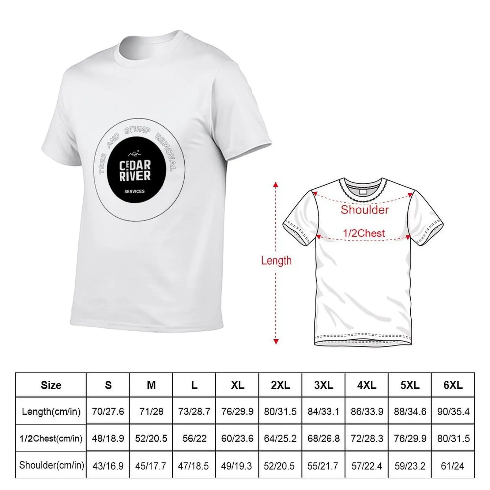 Cedar River Tree and Stump Removal Services tee T-Shirt Basic Casual Short Sleeve Cotton Shirt