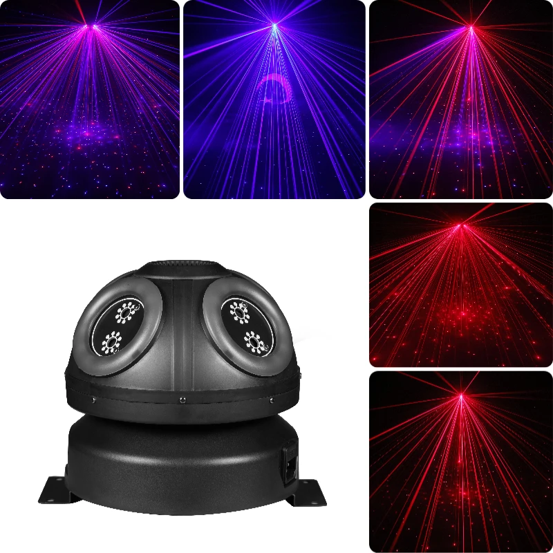 Fireions Red Blue Starry Sky Light 60W Stage Light Moving Head Light Laser Light DMX512 Self Propelled House Party DJ Disco Bar