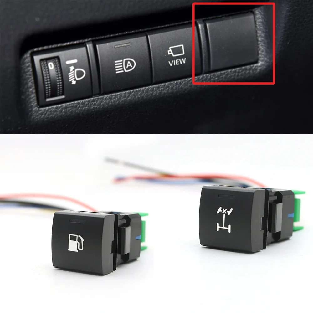 DRL Power Fuel Tank Rearview Mirror Heating Diff Lock Button Switch for Toyota Camry Altis Hilux LC300 2018 RAV4 Prado 150 2020