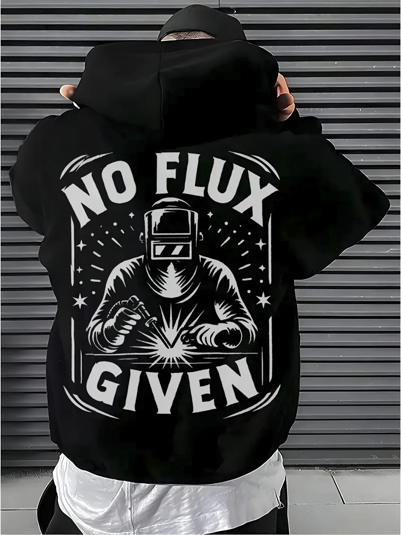 Unisex Thickened Welder Hoodie - Fleece-Lined Sweatshirt with Welder Pattern, Front Pocket Design, Soft and Breathable, Suitable for Welders, Mechanics (Size) - D Gift Apparel, Casual Streetwear