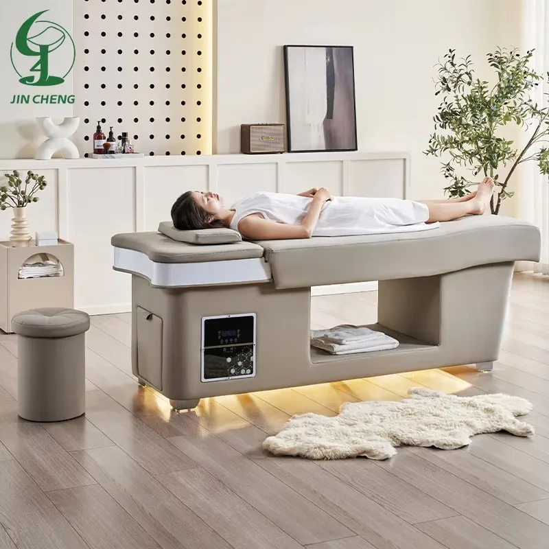 Beauty Multifunctional Hairdressing Salon Facial Care Head Spa Thai Massage Shampoo Bed With Lamp