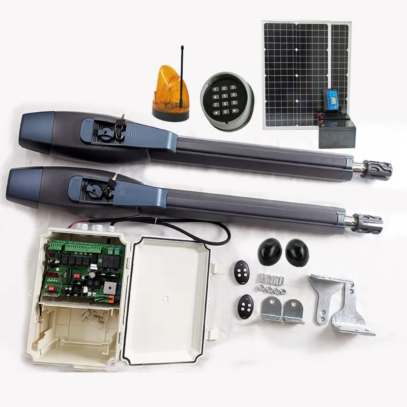 

Heavy Duty Remote Automatic Swing Gate Opener Support Solar Power 600mm Stroke Automatic Door Opener with Full Accessories