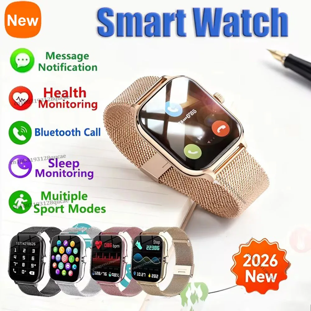 

2026 Смарт-часы для мужчин и женщин, наручные часы, умные часы с посланием, фитнес-монитор, браслет, подарок на день рождения, электронные часы для Android IOS