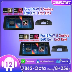 Ossuret-Radio con GPS para coche, Radio con Android, 10,33 pulgadas, 2DIN, Navi, RDS, SWC, Carplay, para BMW serie X5, E60, E61, E63, E64, E90, E91, E92, E93