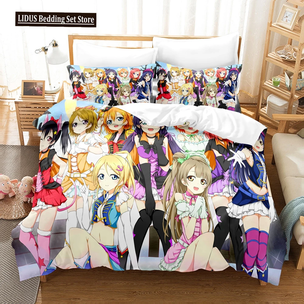 3DLove Live College Idol Festival Bedding Sets Duvet Cover Set With Pillowcase Twin Full Queen King Bedclothes Bed Linen