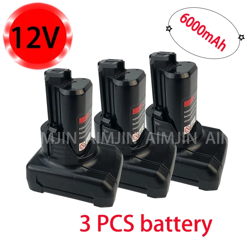 

3-group 6Ah Li-ion Replacement Battery for Bosch 10.8V Electric Drill Home Multifunction Electric Screwdriver Battery Cordless