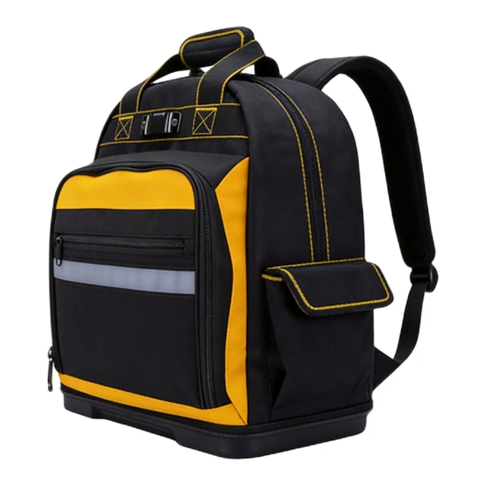 Oxford Cloth Tool Backpack with Protecting Base Reflective Front Panel and Balanced Weight Distribution Design