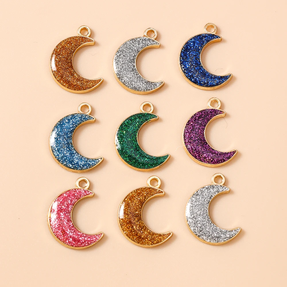 Leslie 10 Stück/Set Emaille-Mond-Stern-Regenbogen-Anhänger für Niedliche Ohrringe, Armbänder, Halsketten, Anhänger, DIY-Schmuckherstellungszubehör – Detail 16
