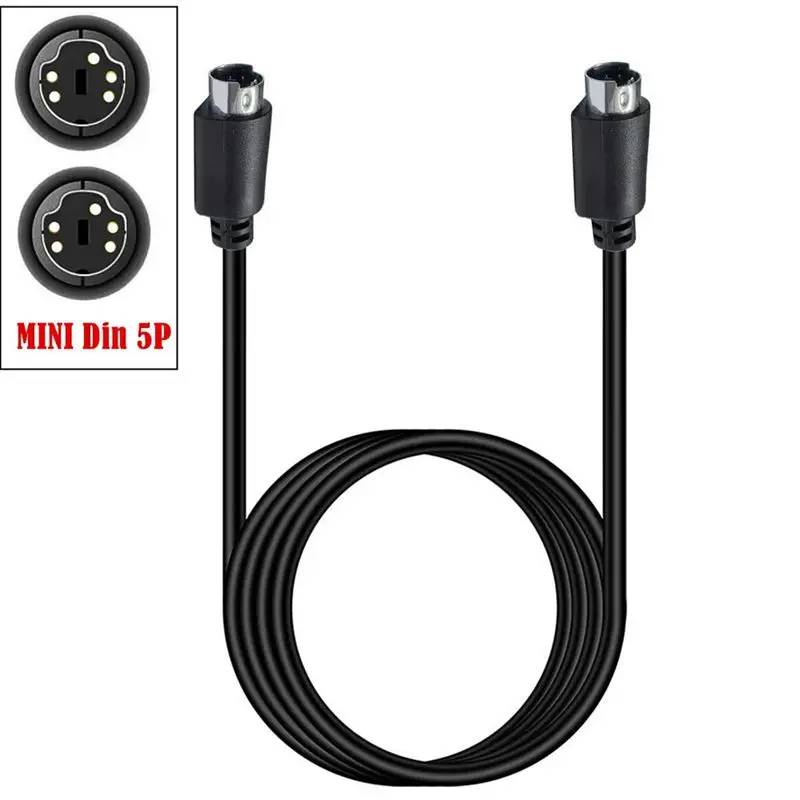 

0.5m 1.8m Mini DIN 5Pin Male to Male Computer S-Video Terminal Video Cable 5-Core Mini DIN Elbow AV Audio Video Connection Cable