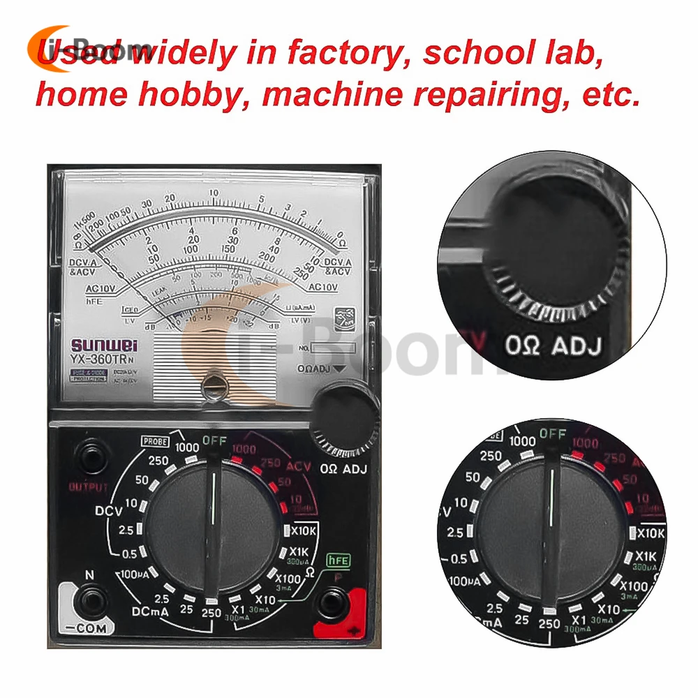 YX-360 TRN Pointer Multimeter Electrical Voltage Current Tester Resistance Meter with Test Lead high sensitivity