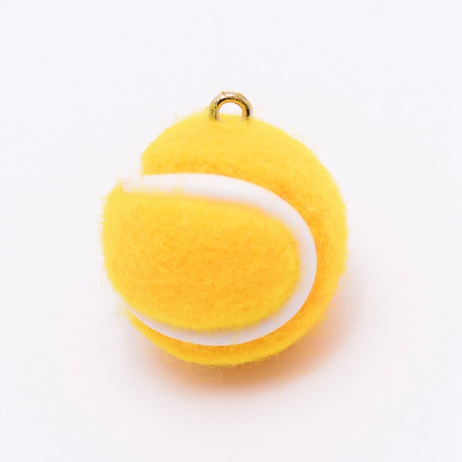 30pc Mix Colors Creative Mini Cloth Fabric Tennis Ball Pendant Charm Bracelet for Necklace Keychain Earring DIY Jewelry Making