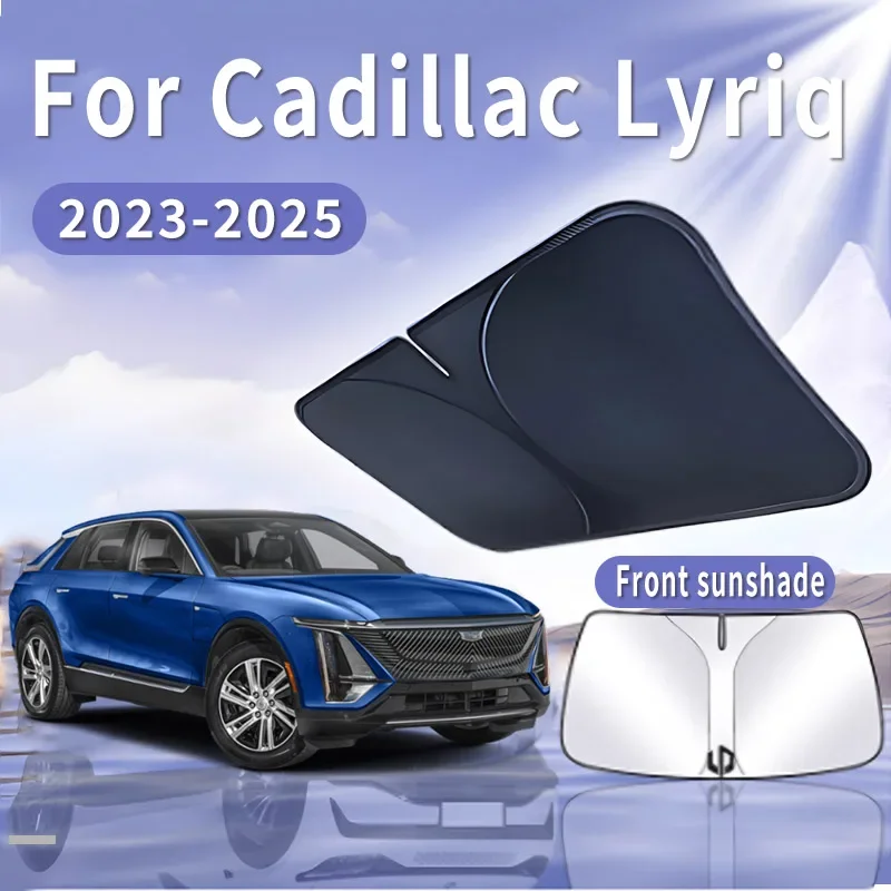 

Foldable Car Sun Visor For Cadillac Lyriq 2023~2025 Front Windshield Sunshade Heat Insulation Summer Cooling Auto Accessories