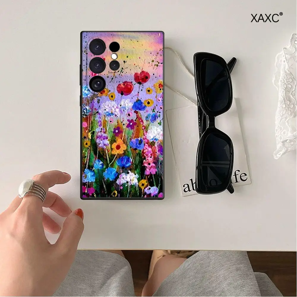 Flower Garden By Gustav Klimt Vintage Floral Phone Case For Samsung S26 Ultra S25 FE S24 S23 S22 Plus Edge S21 TPU shell Covers