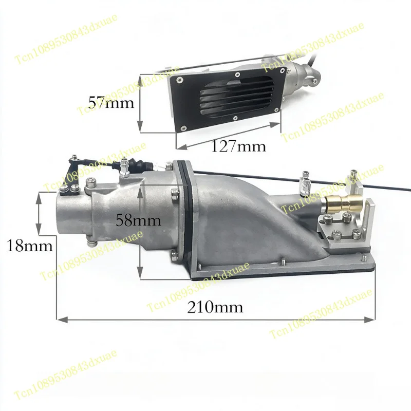 Full Aluminum Alloy 35mm Metal Pump Jet Thruster Water Jet Ejector Spray Propulsion Pump for RC Model Boat Ship view 6