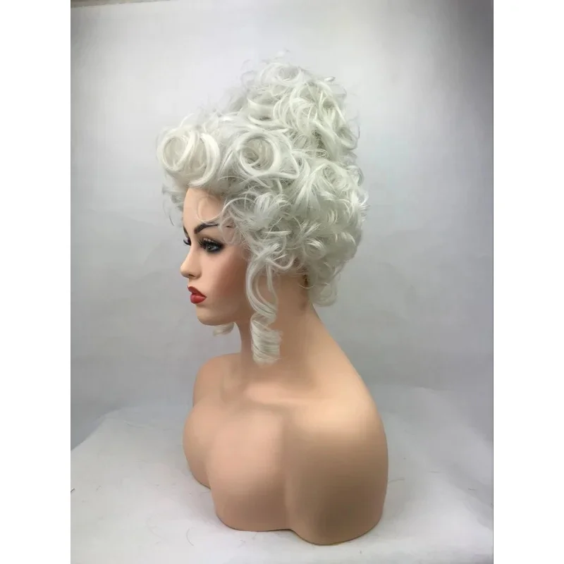 vivi 2025 Marie Antoinette Princess Medium Curly Heat Resistant Synthetic Hair Cosplay Wigs + Wig Cap view 3