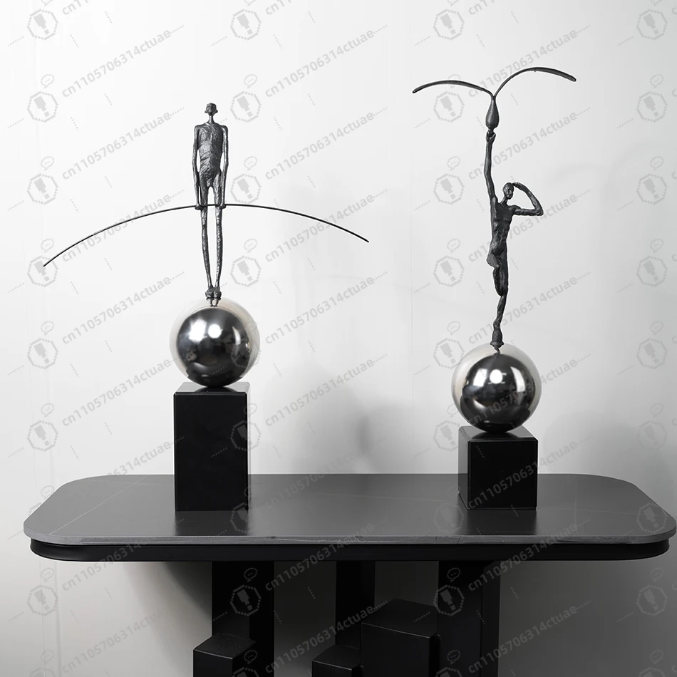 

Interior Home Decor Modern Brown Ornament, Resin Body Art for Living Room & Study