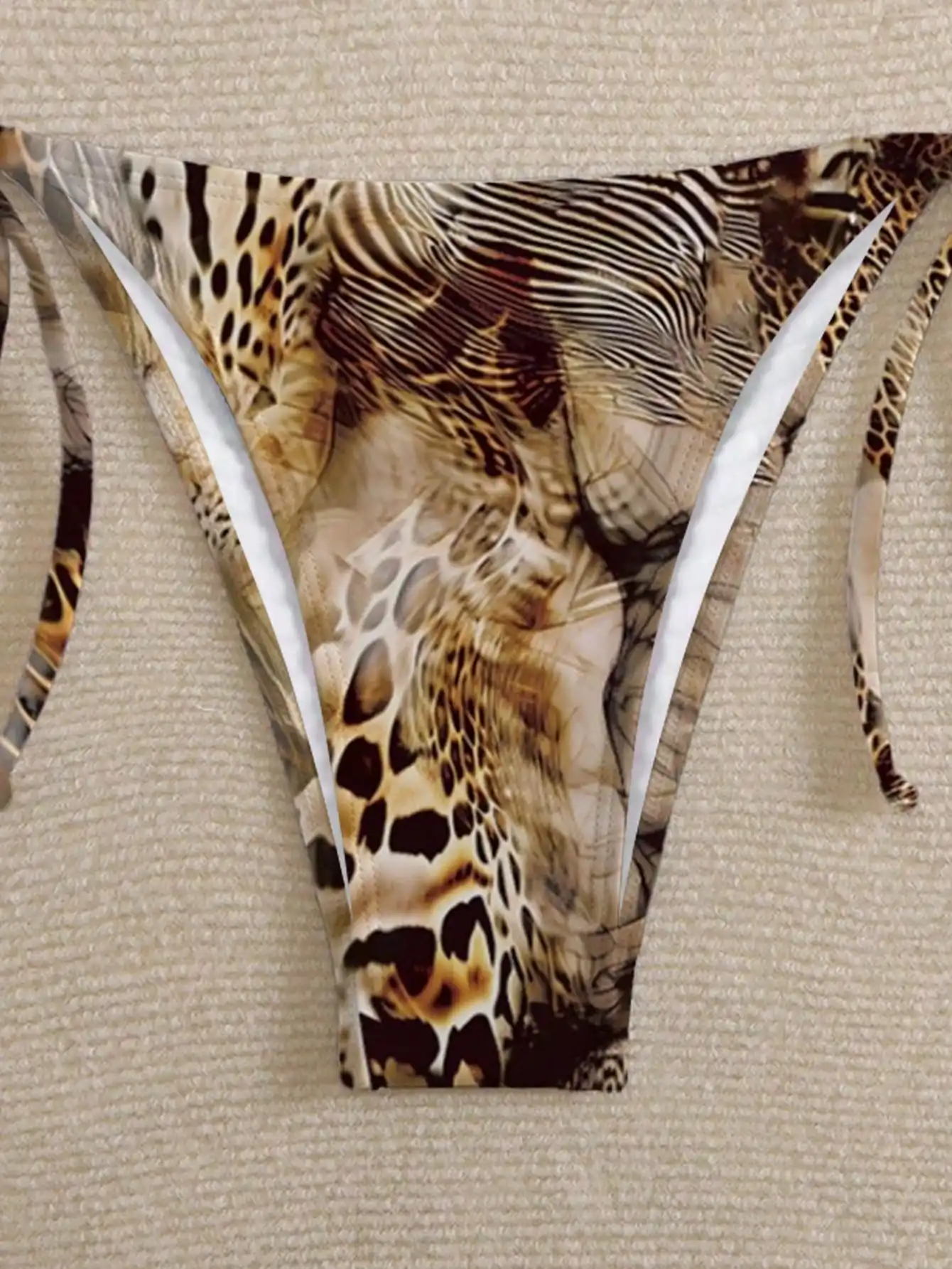 

Animal Print Tie Side Halter Bikini Set For Women Beach Vacation