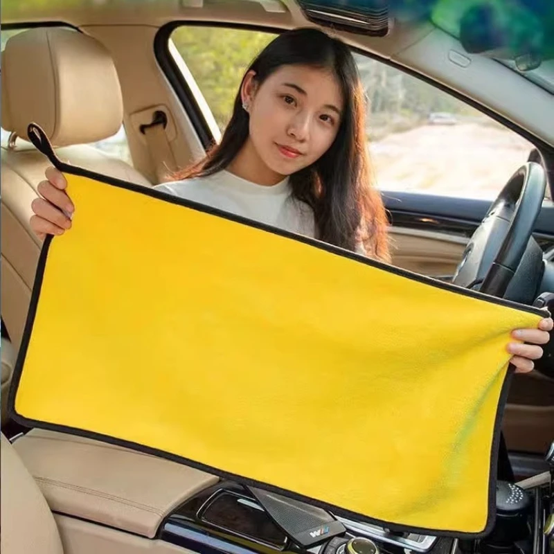 Thickened Hemming Car Washing Towel Absorbent Bath Towel Household Kitchen Cleaning Special Rag Car Towel Multi-Color Optional