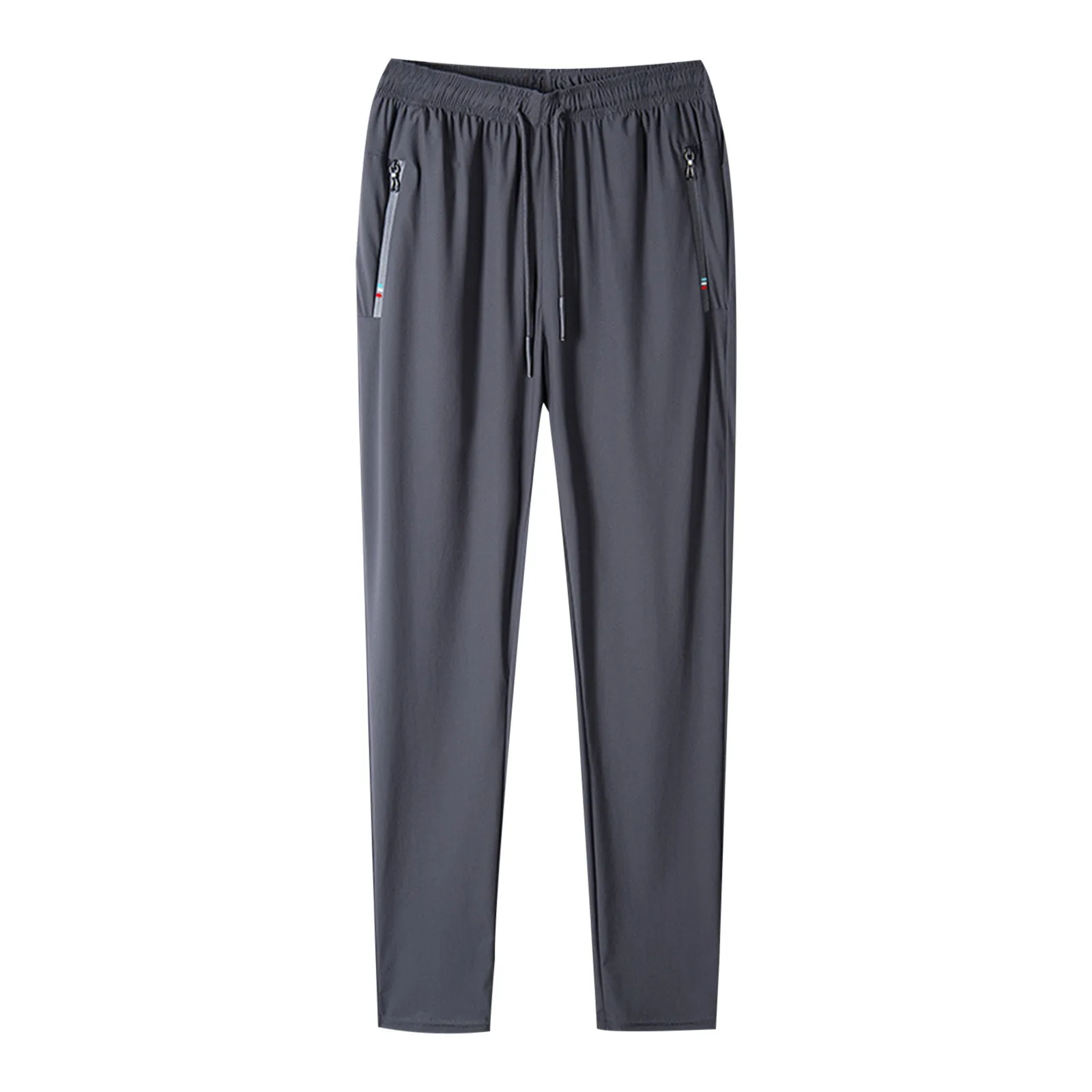 Pantaloni estivi da uomo in seta di ghiaccio pantaloni sportivi solidi per il Fitness pantaloni larghi da allenamento da corsa pantaloni dritti da trekking da uomo