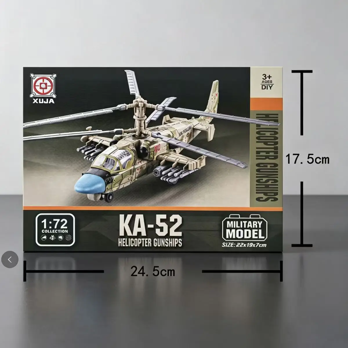 1/72 Creative Military Series ABS KA-52 Attack Helicopter Building Blocks Kit Adults Fun Glue Free DIY Assembled Bricks Gifts