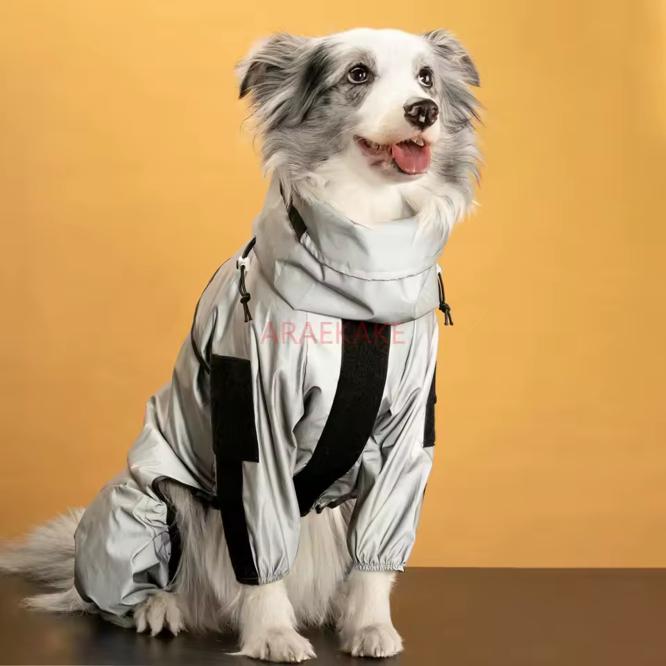 Large dog big dog raincoat dog clothes summer and autumn four foot full pack pet vest waterproof reflective golden hair border
