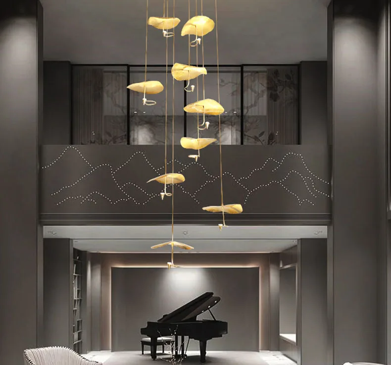 Art LED Chandeliers 20 25 30 35CM Copper
