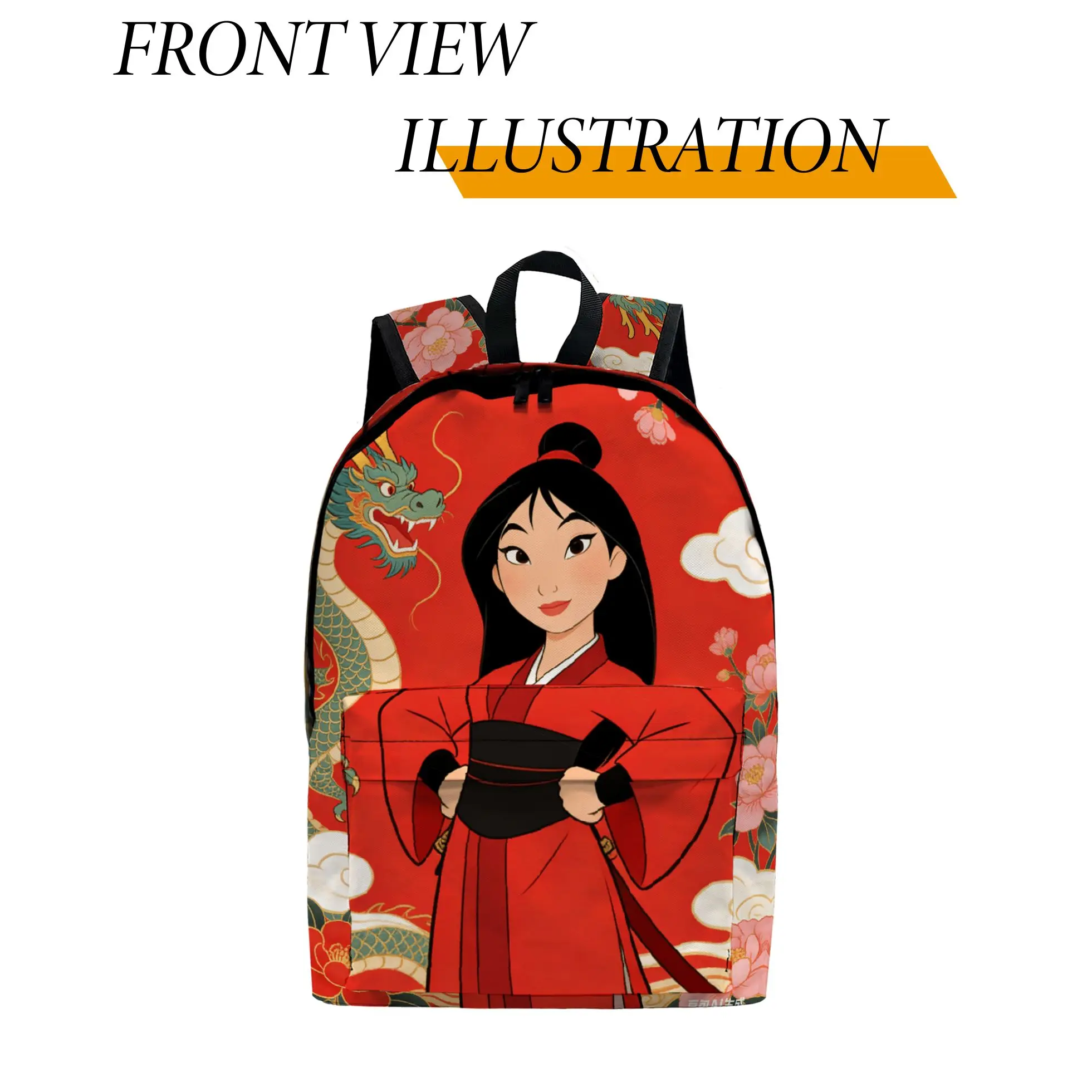 

1pc Mulan Printed Design Backpack, Fashionable and Simple, Unisex, Large Capacity, High-Quality Gift