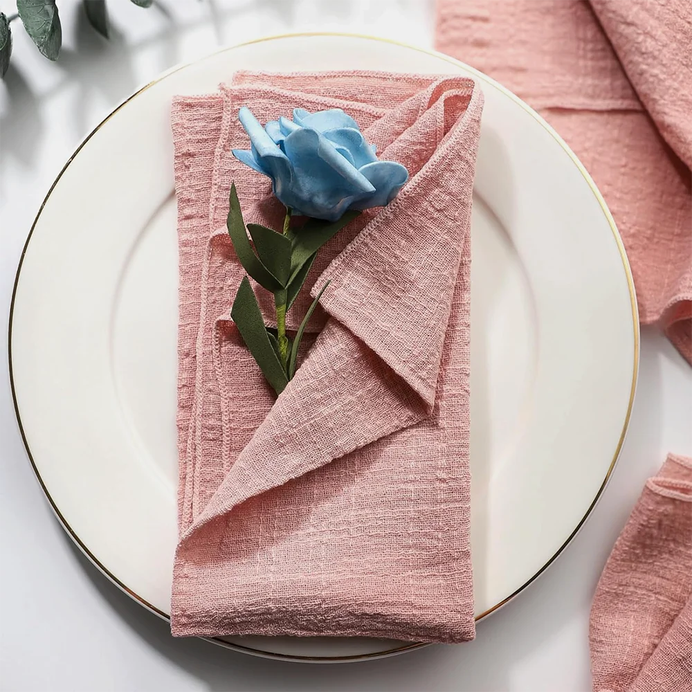 10pcs Cotton Cloth Napkins 30x30cm Gauze Fabric for Wedding Decor Everyday Use Dinner Tea Towel Table Village Christmas Napkin