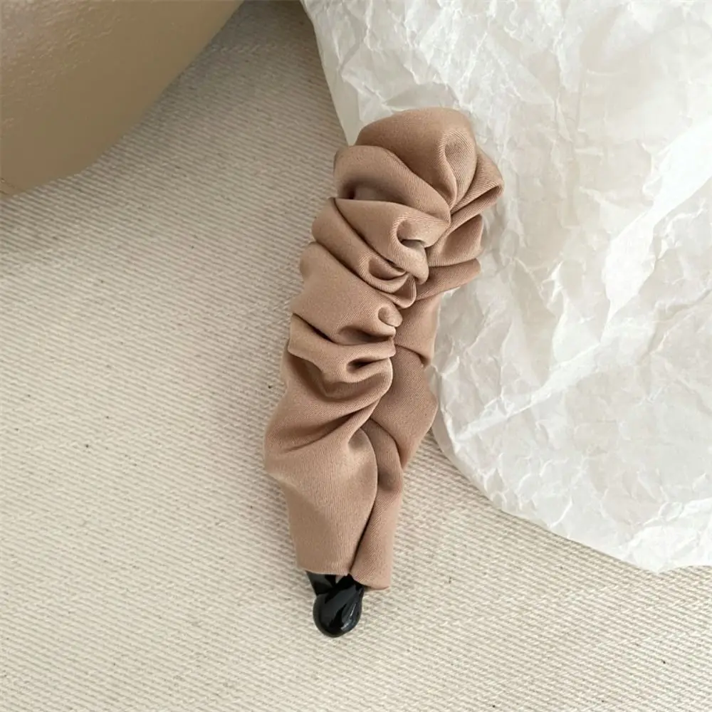 Elegant Korean Style Cloth Banana Clip Hairpin Ponytail Holder Vertical Clip Headwear Leopard Print Bowknot Hair Clip Girls