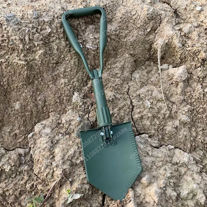 Portable thickened folding shovel, self-driving camping emergency multi-functional shovel