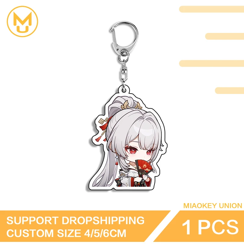 Wuthering Waves Hiyuki Kawaii Girl Gamelover Artistic Naughty Pendant Keychain Transparent For Friends Fashion Key Ring Gifts