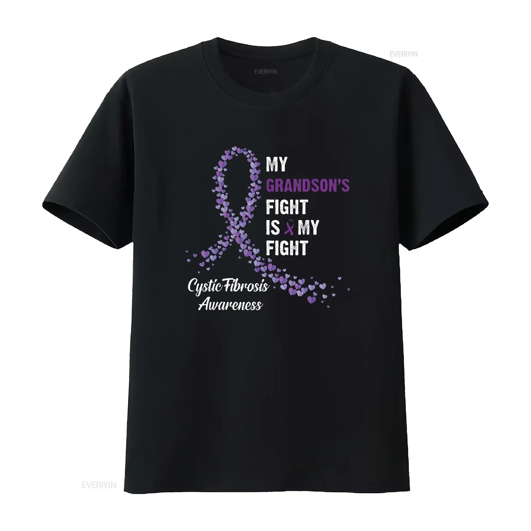 Womens My Grandson s Fight Cystic Fibrosis Awareness T Shirt Black 2X Large vintage Washed graphic Breathable Stylish