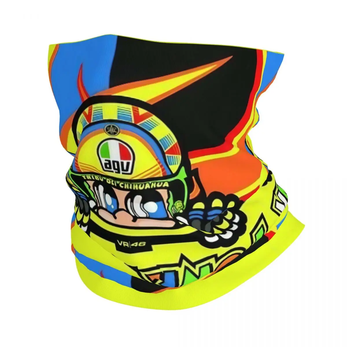 Motorcycle Racing Bandana Neck Cover Printed Rossi Mask Scarf Warm Cycling Scarf Outdoor Sports for Men Women Adult All Season