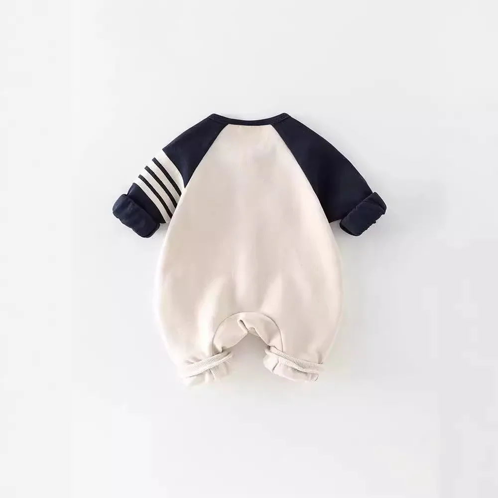 2025 طقم قطعة واحدة للأطفال حديثي الولادة - رومبير بأكمام طويلة للربيع/الخريف، ملابس قطنية لطيفة 0-24 شهرًا (للجنسين)