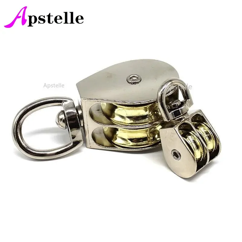 Apstelle DIY 아연 합금 회전 고리, 고정 풀리 도르래, 리프트 호이스트 로프, 걸이식 싱글, 36mm, 52mm, 75mm