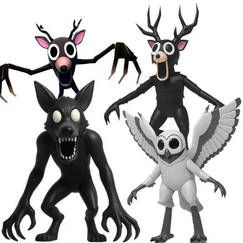 99 ليال في الغابة أرقام لعب للأطفال 99 ليال في الغابة تمثال الرعب الغزلان البومة الماعز الذئب بولي كلوريد الفينيل نموذج لعبة حلية