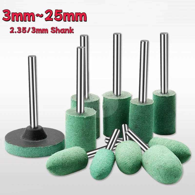 

5-50 шт. 3/4/5/6/8/10/12/20/25 мм резиновая шлифовальная головка 2,35/3 мм хвостовик для полировки металла, вращающиеся электроинструменты