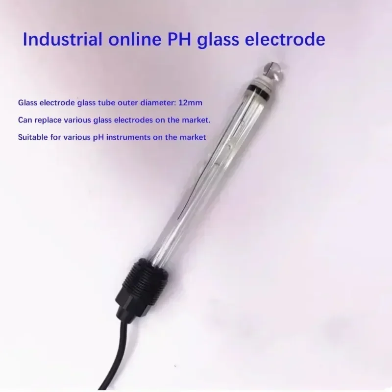 Industrial on-line high temperature PH glass electrode, strong acid and strong base PH electrode, corrosion resistant PH probe