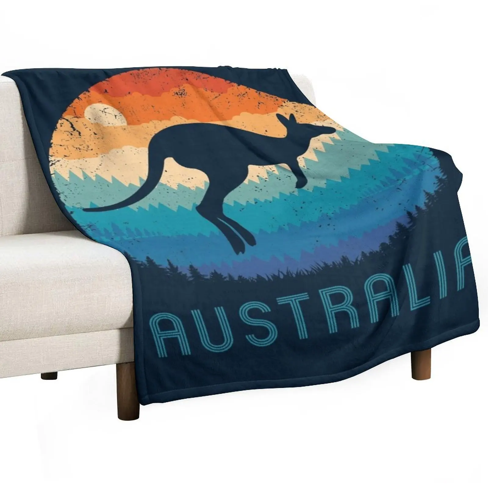 

Australia Kangaroo Retro Throw Blanket Single warm for winter Blankets