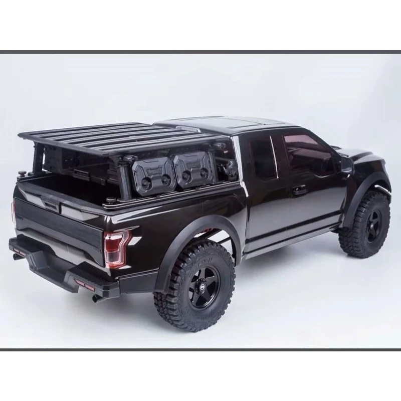 For KM 1/8 Dodge RAM 1500 TRX F150 Aluminum Roll Bar & Roof Rack, Scale Bed Rack Cargo Platform Upgrade for RC Crawler TH01531