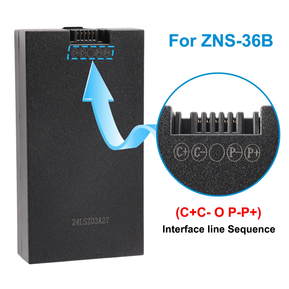 ZNS-36B 7.4V 7750mAh Replacement Battery for Smart Door Lock with Type-C Charging Port  C+C-P-P+