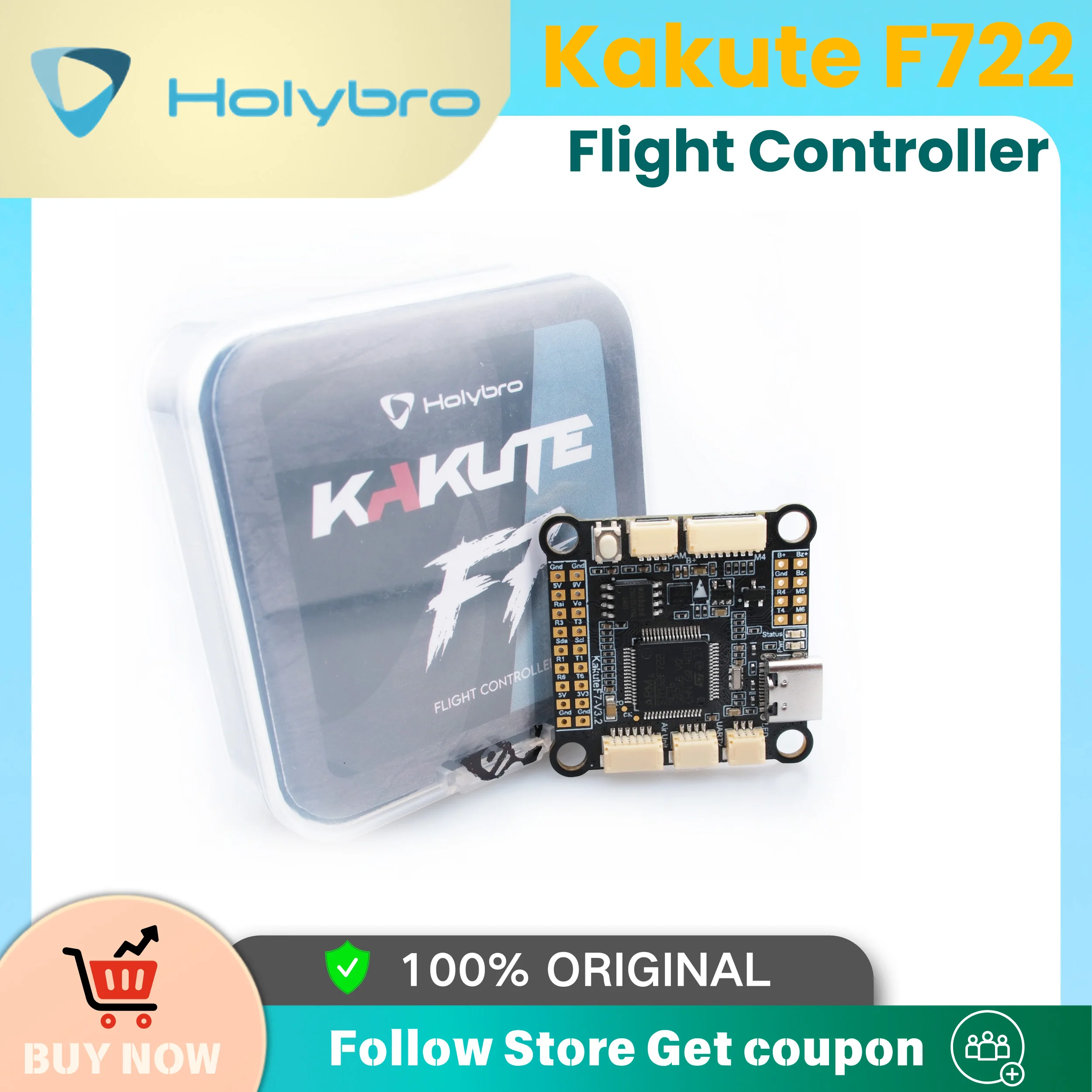 Holybro Kakute F722 F7 Flight Controller ICM42688-P/Barometer/OSD 3-8S Support for DJI VISTA HD VTX / Analog